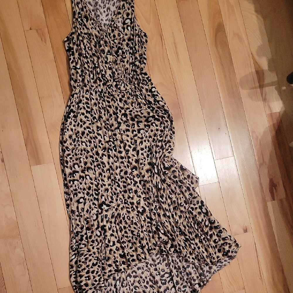 Democracy Leopard Print High Low Dress